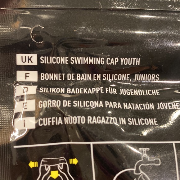 Adidas Logo Swimming Cap Youth, Color Black, NIP - Picture 4 of 4